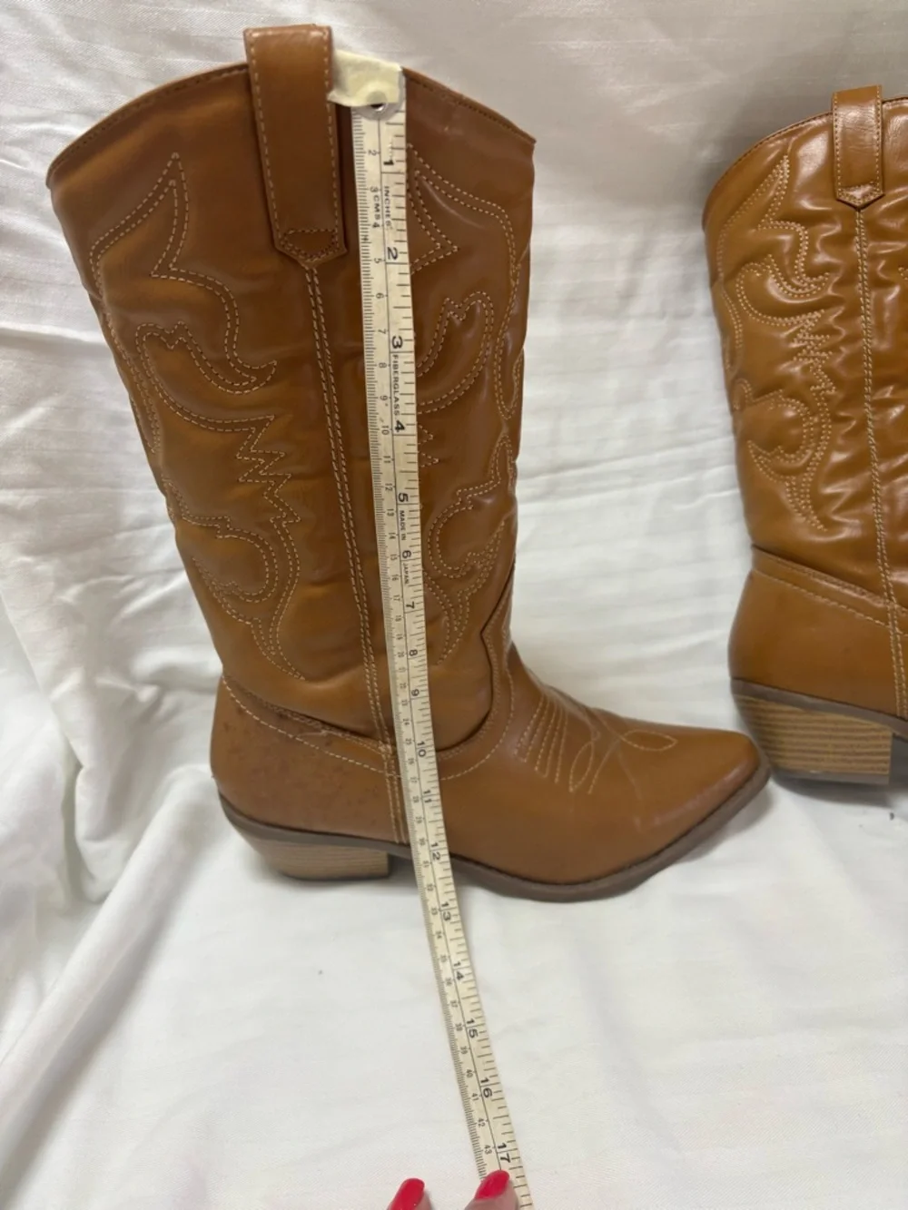 Tan Western Knee-High Boots - Picture 6 of 7